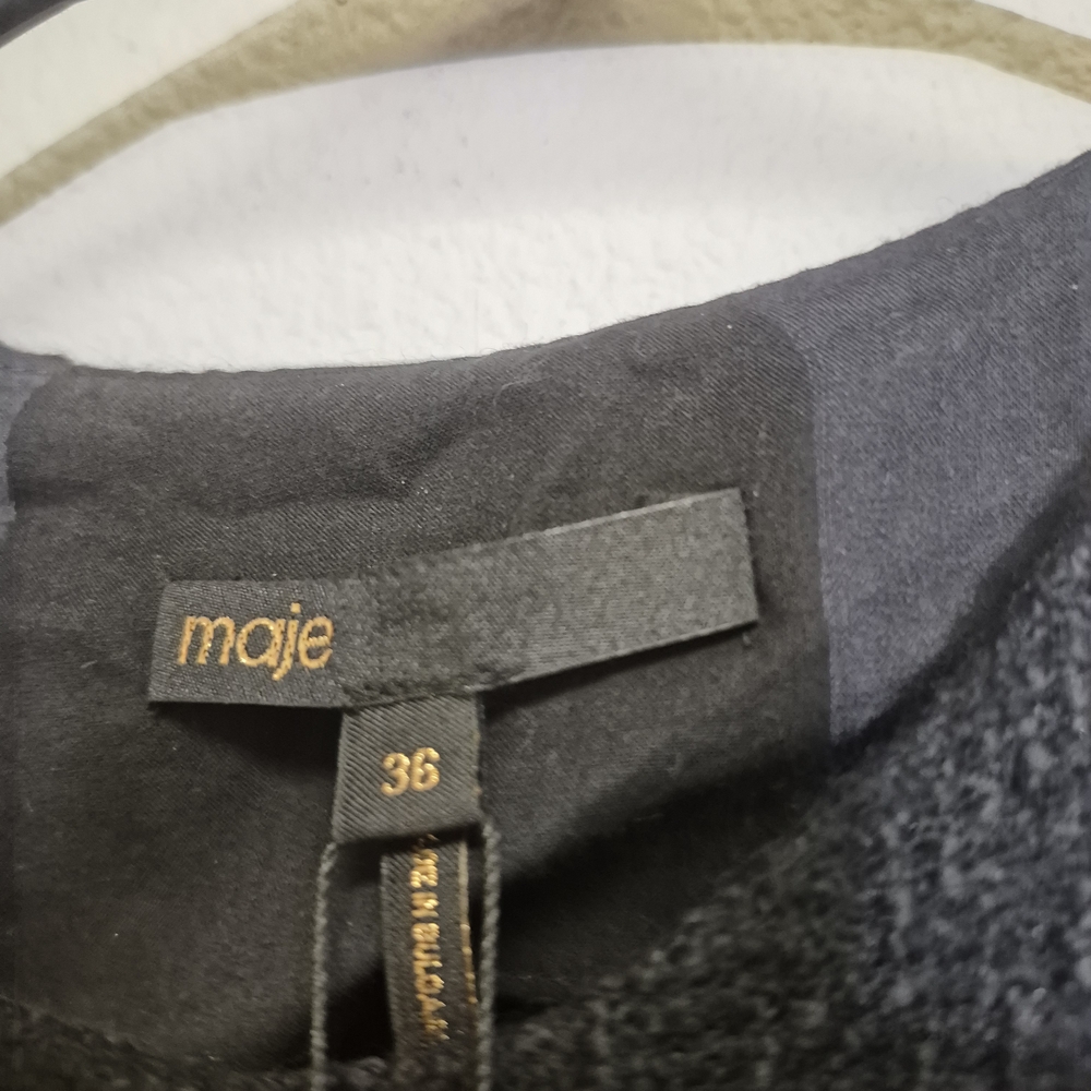 Maje Black Textured Mini Dress - Picture 6 of 6